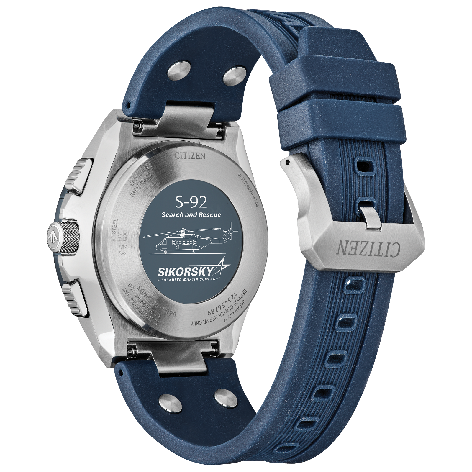 Reloj Citizen Promaster Sikosky edición especial helicoptero S-92 con cronografo y dial azul JY8156-00L | Elegancia Relojeria